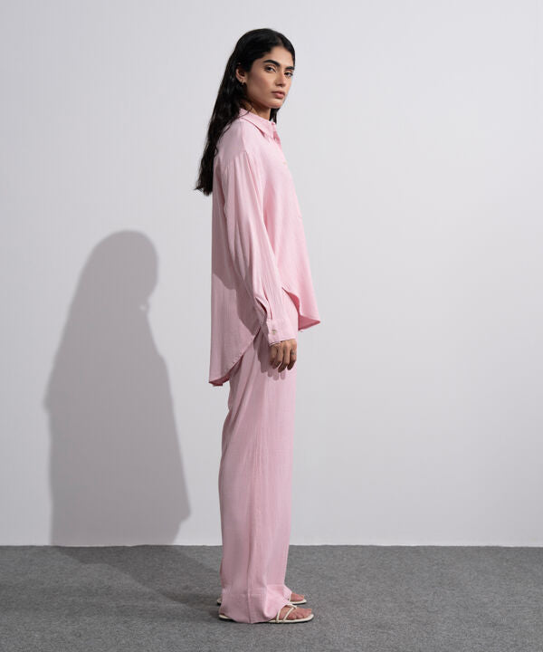 Button-Through Seersucker Shirt