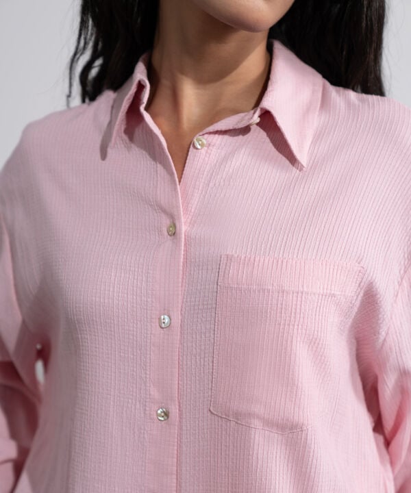 Button-Through Seersucker Shirt