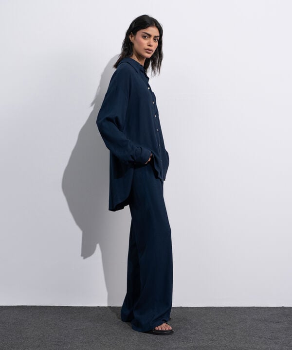 Button-Through Seersucker Shirt
