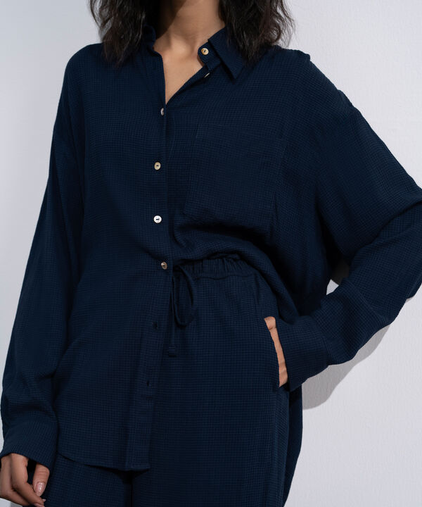 Button-Through Seersucker Shirt