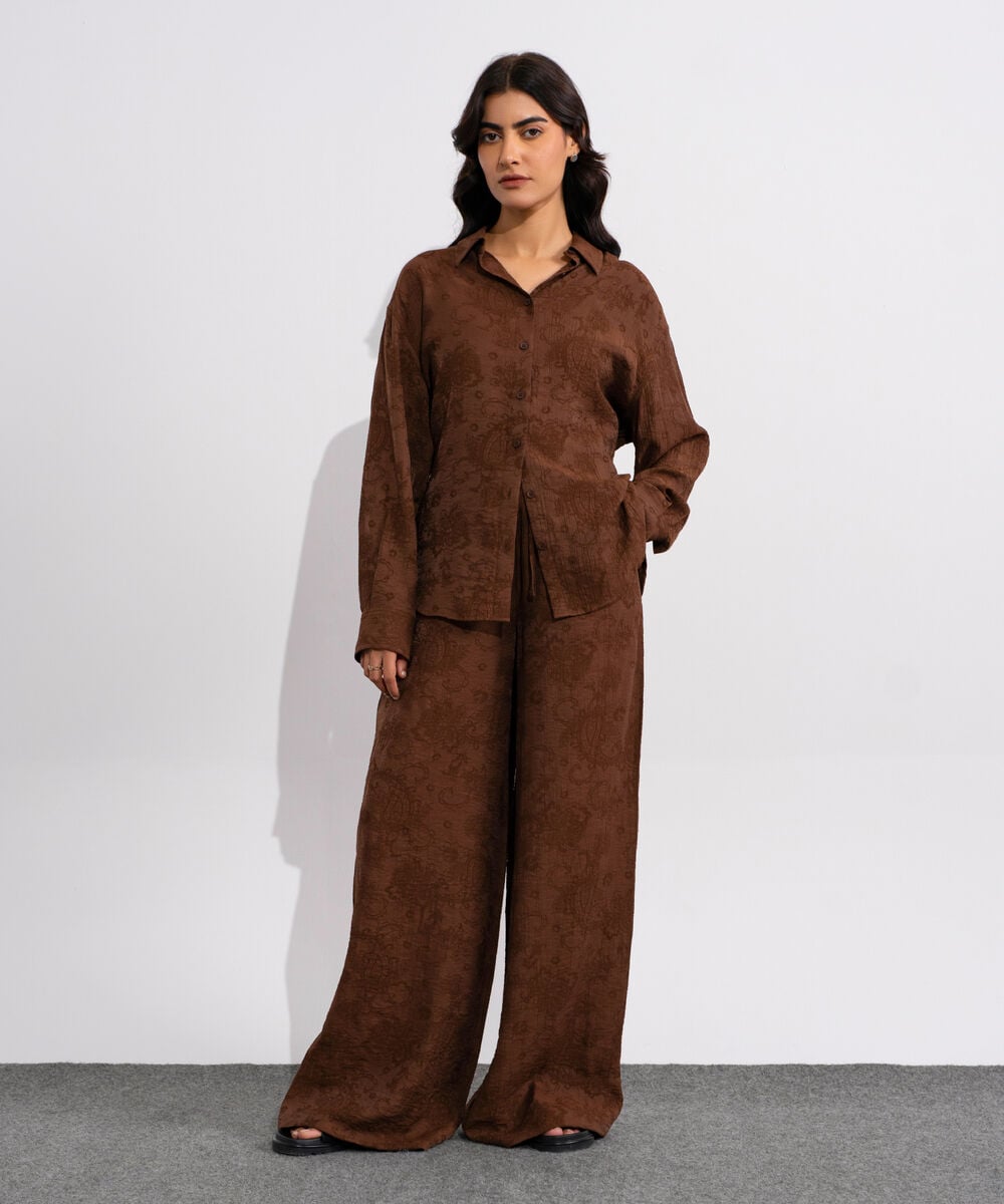 Textured Button-Through Shirt WTOPV0826026