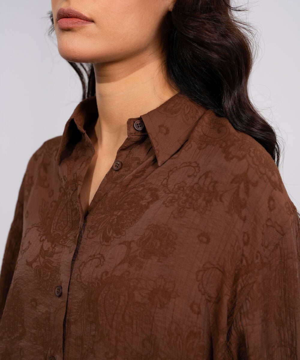 Textured Button-Through Shirt WTOPV0826026