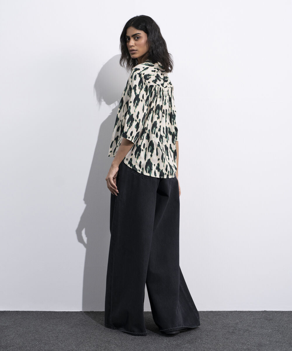 Printed V-Neck Top WTOPV0826027
