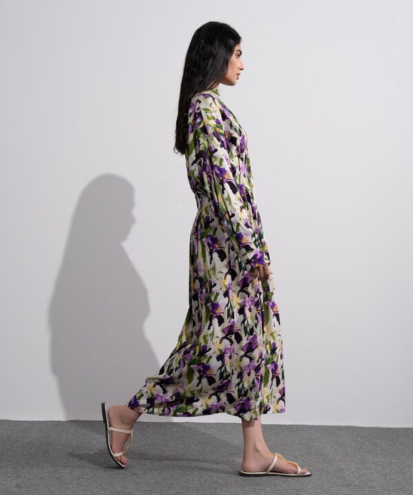 Printed Dress With Pleats