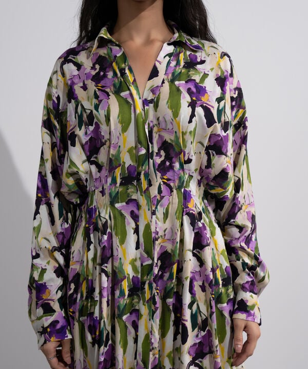 Printed Dress With Pleats