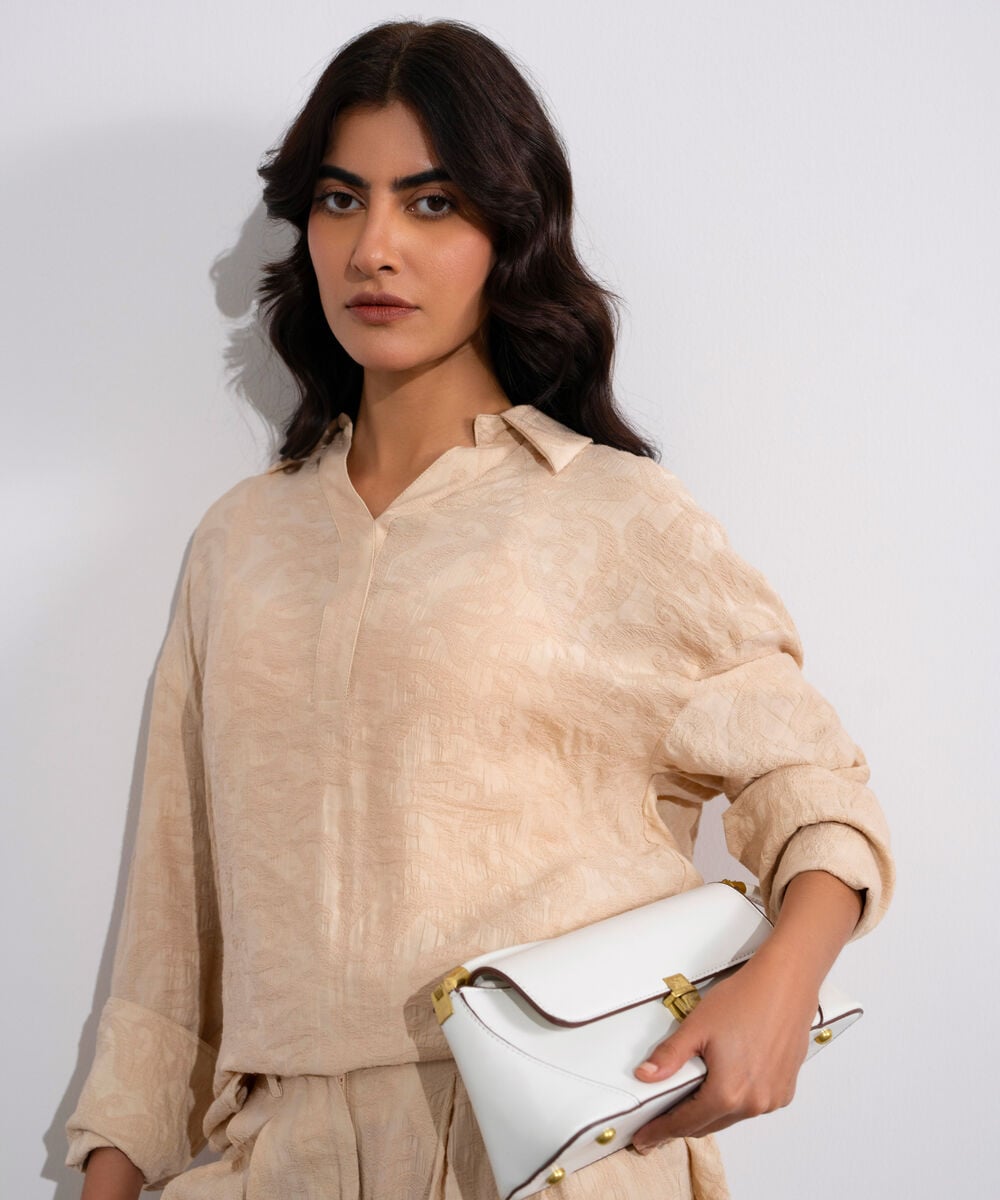 Textured V- Neck Top WTOPV0826045
