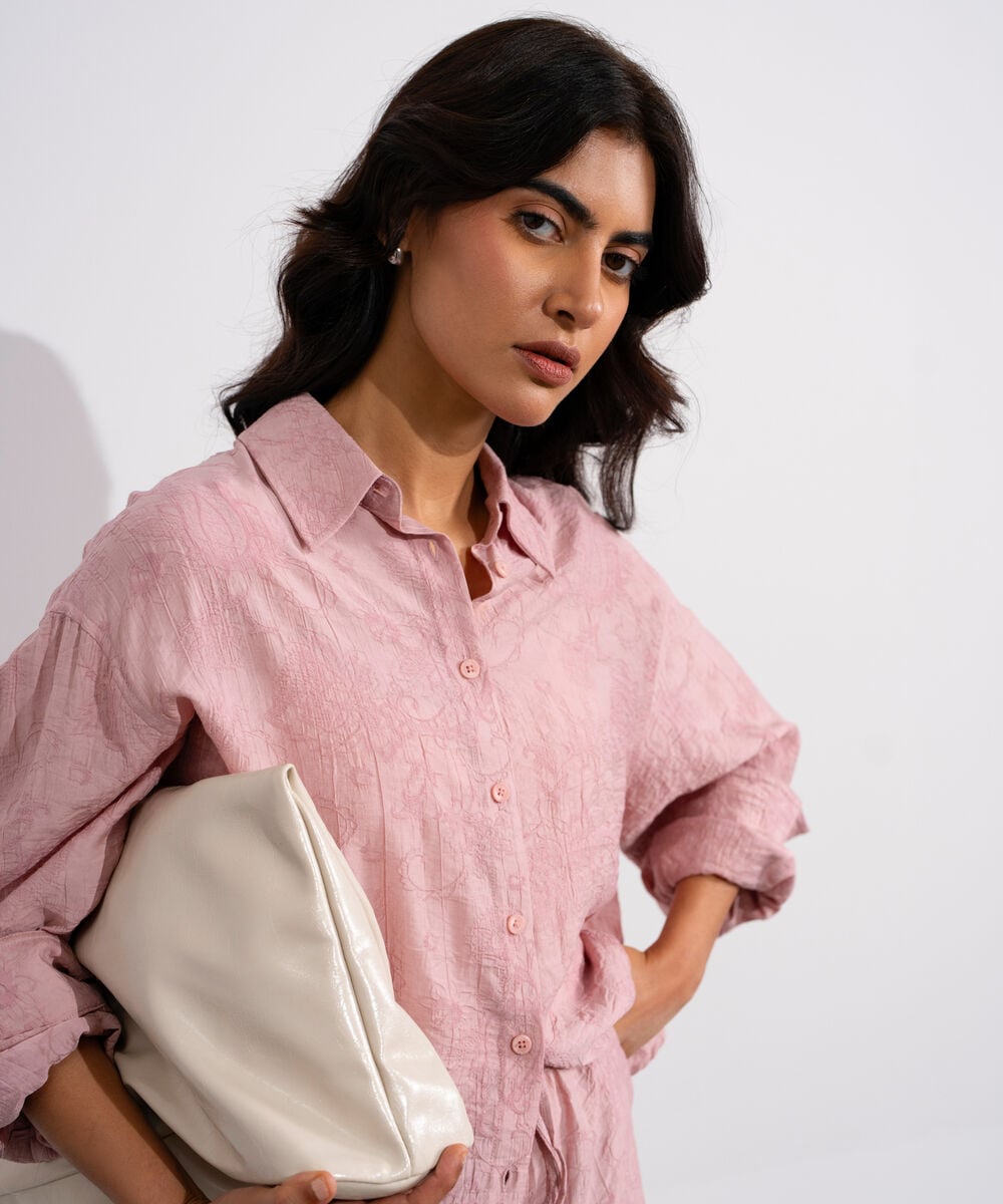 Textured Button-Through Shirt WTOPV0826046