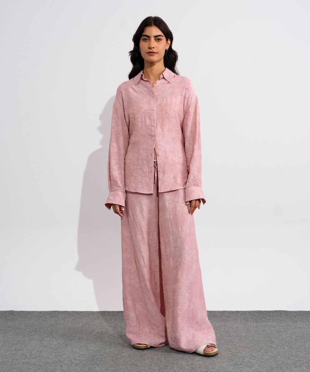 Textured Button-Through Shirt WTOPV0826046