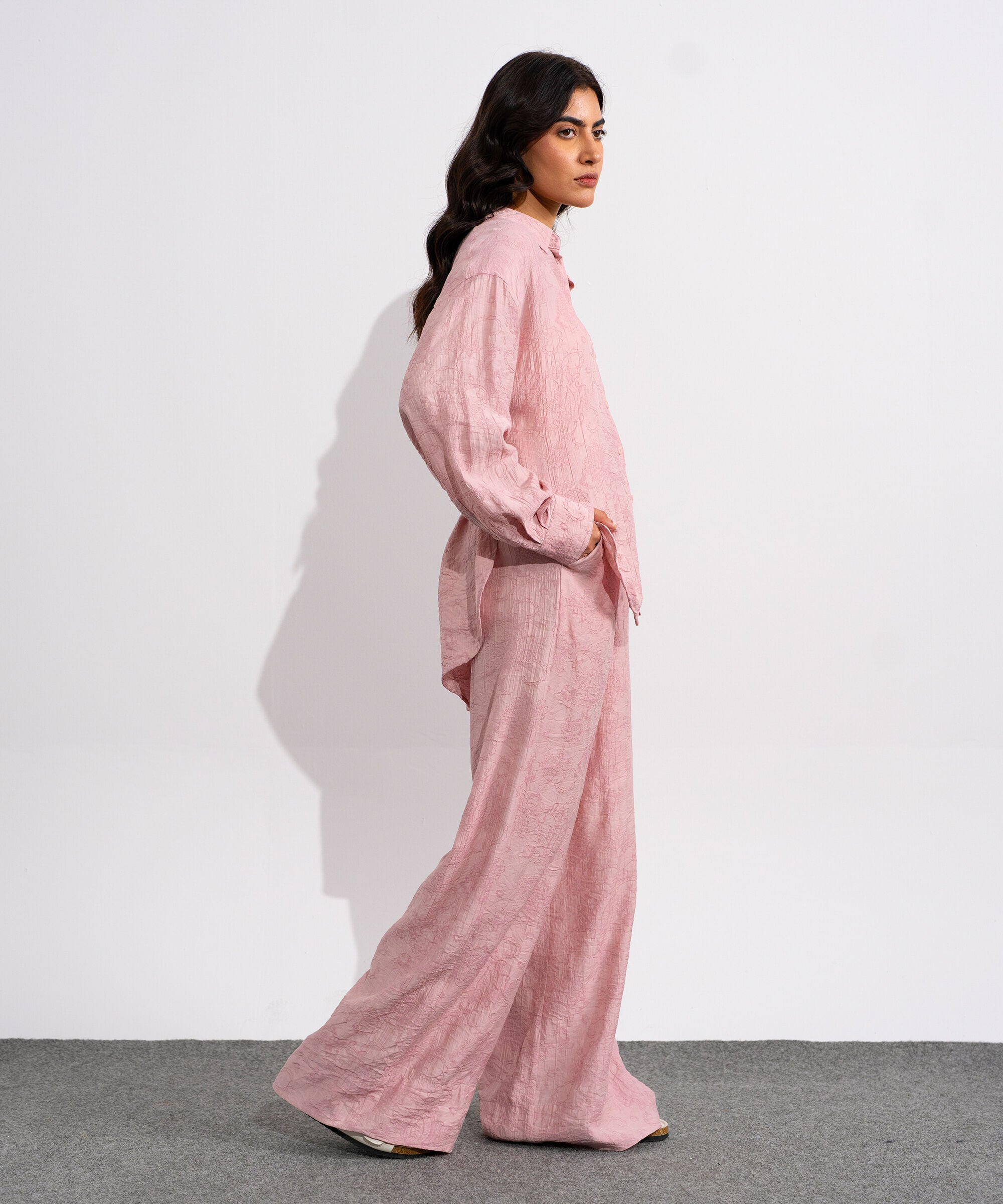Textured Button-Through Shirt WTOPV0826046