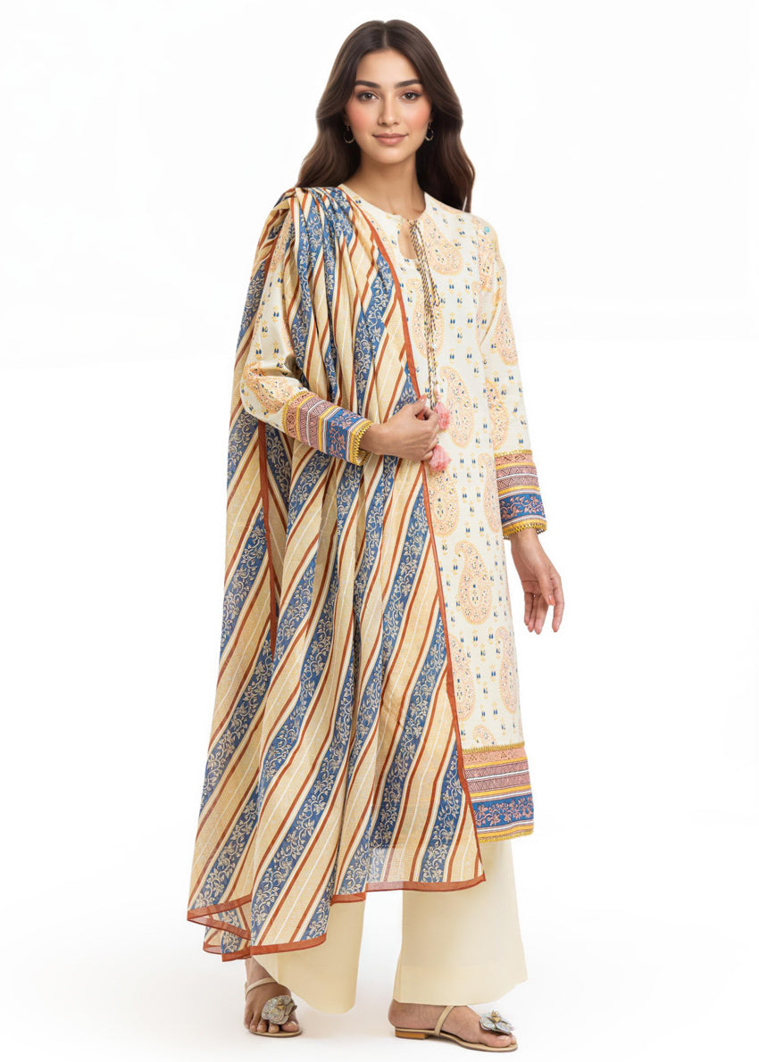 Mughal Paisley - 3 Pc (WU3PPBS26LI1F18)