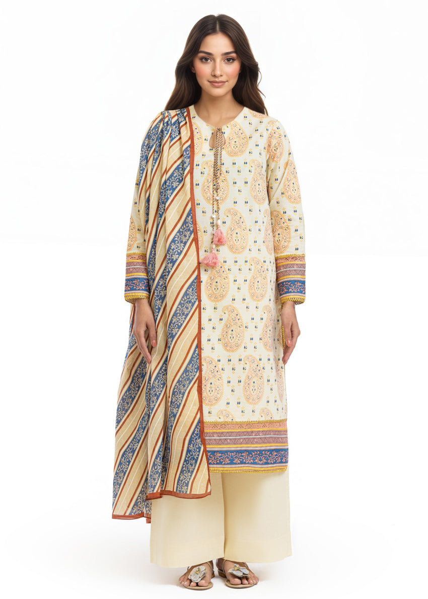 Mughal Paisley - 3 Pc (WU3PPBS26LI1F18)
