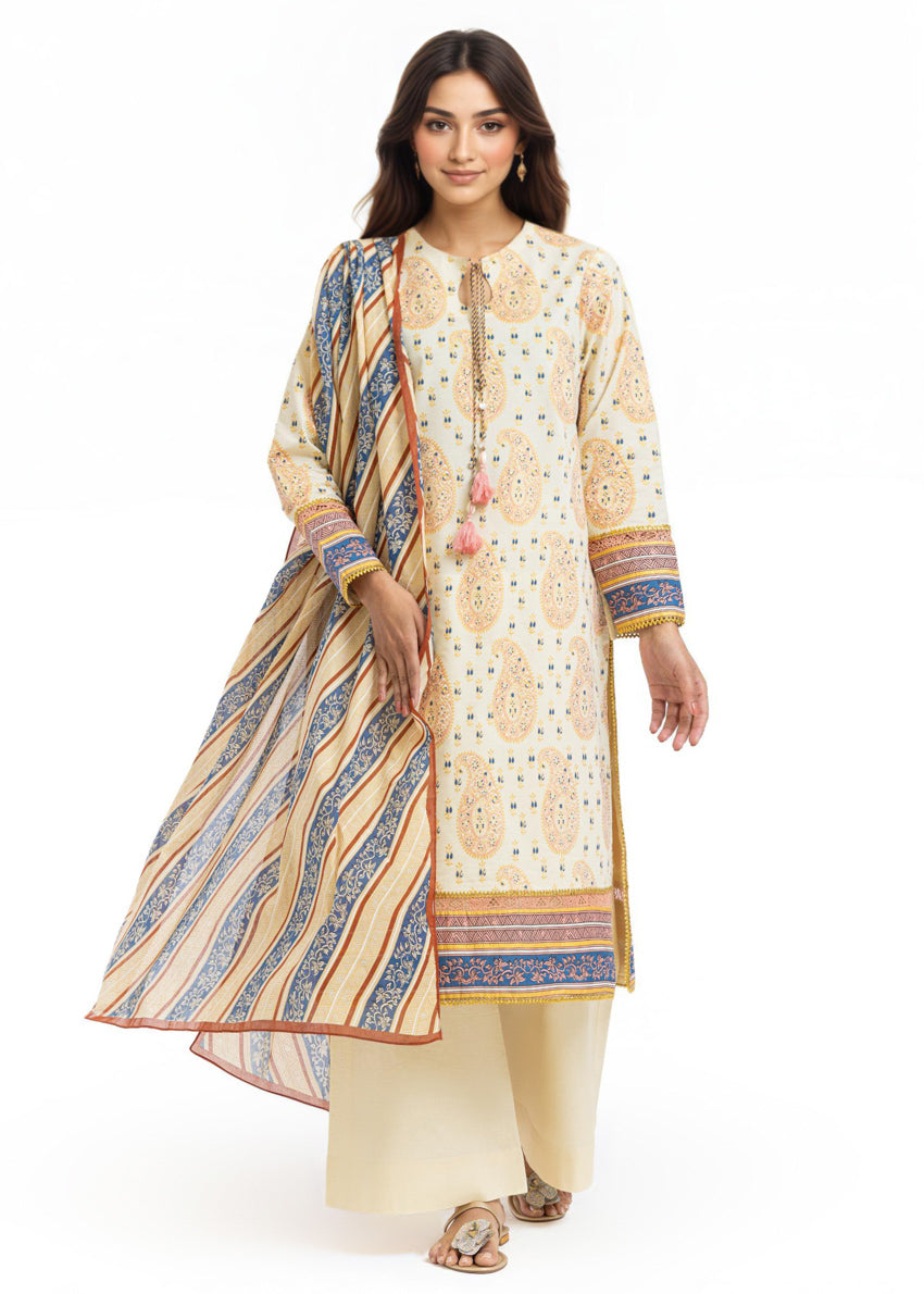 Mughal Paisley - 3 Pc (WU3PPBS26LI1F18)