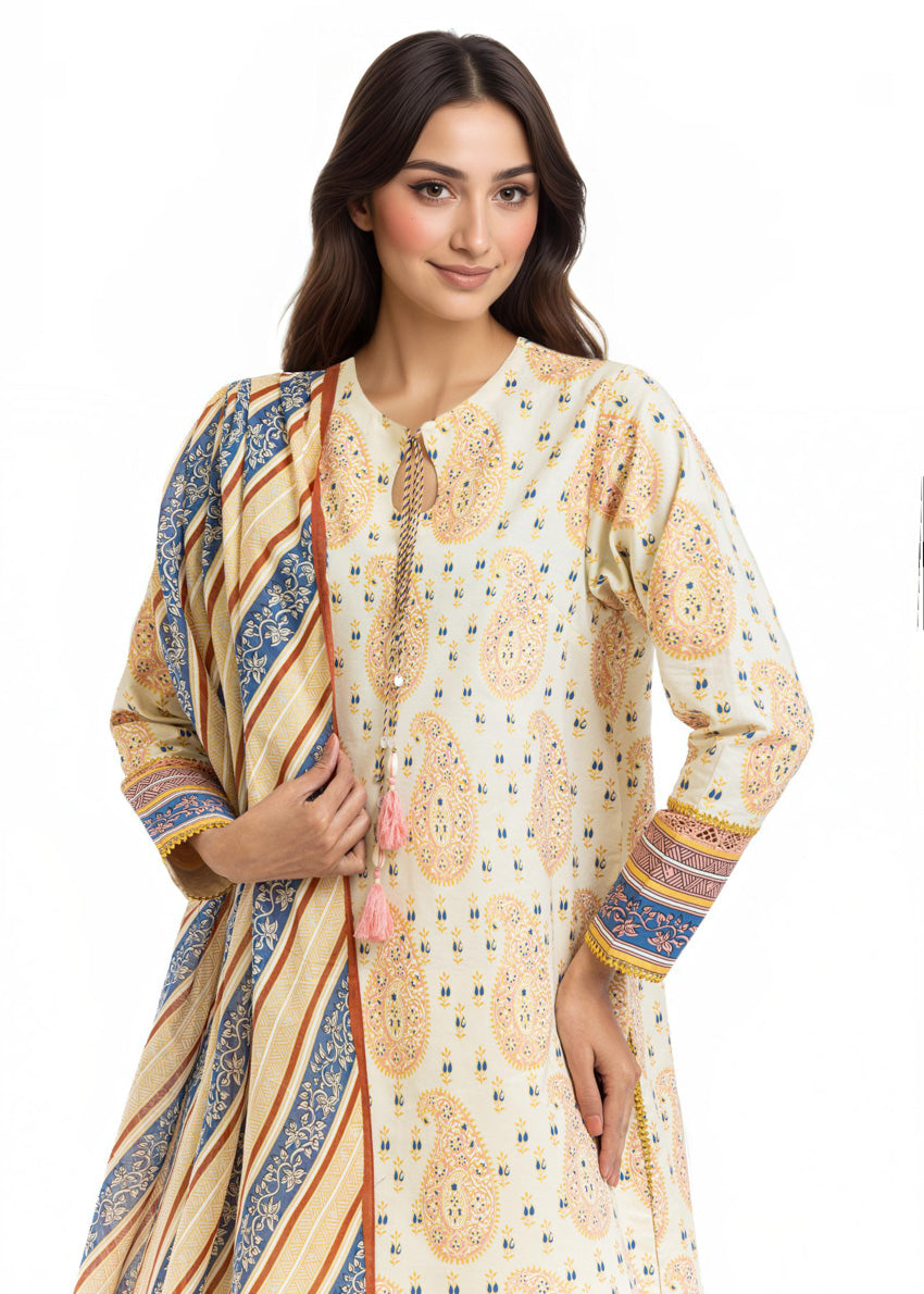 Mughal Paisley - 3 Pc (WU3PPBS26LI1F18)
