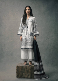 White-Digital Printed Lawn-3 Piece (WU3PPBS26LI4M36)
