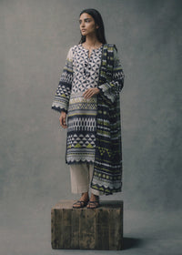 White-Digital Printed Lawn-3 Piece (WU3PPBS26LI5J45)