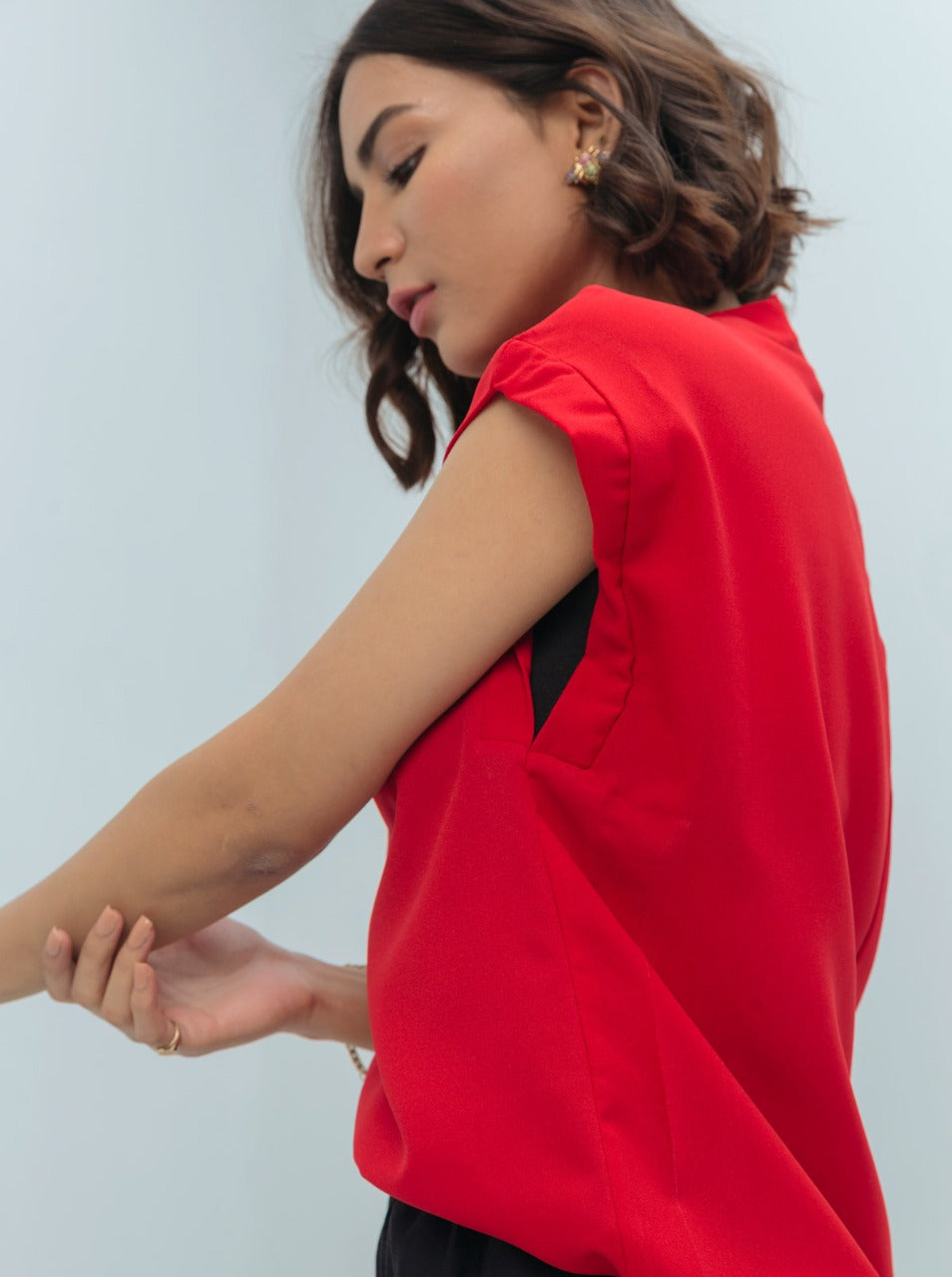 Red Rib Insert Top