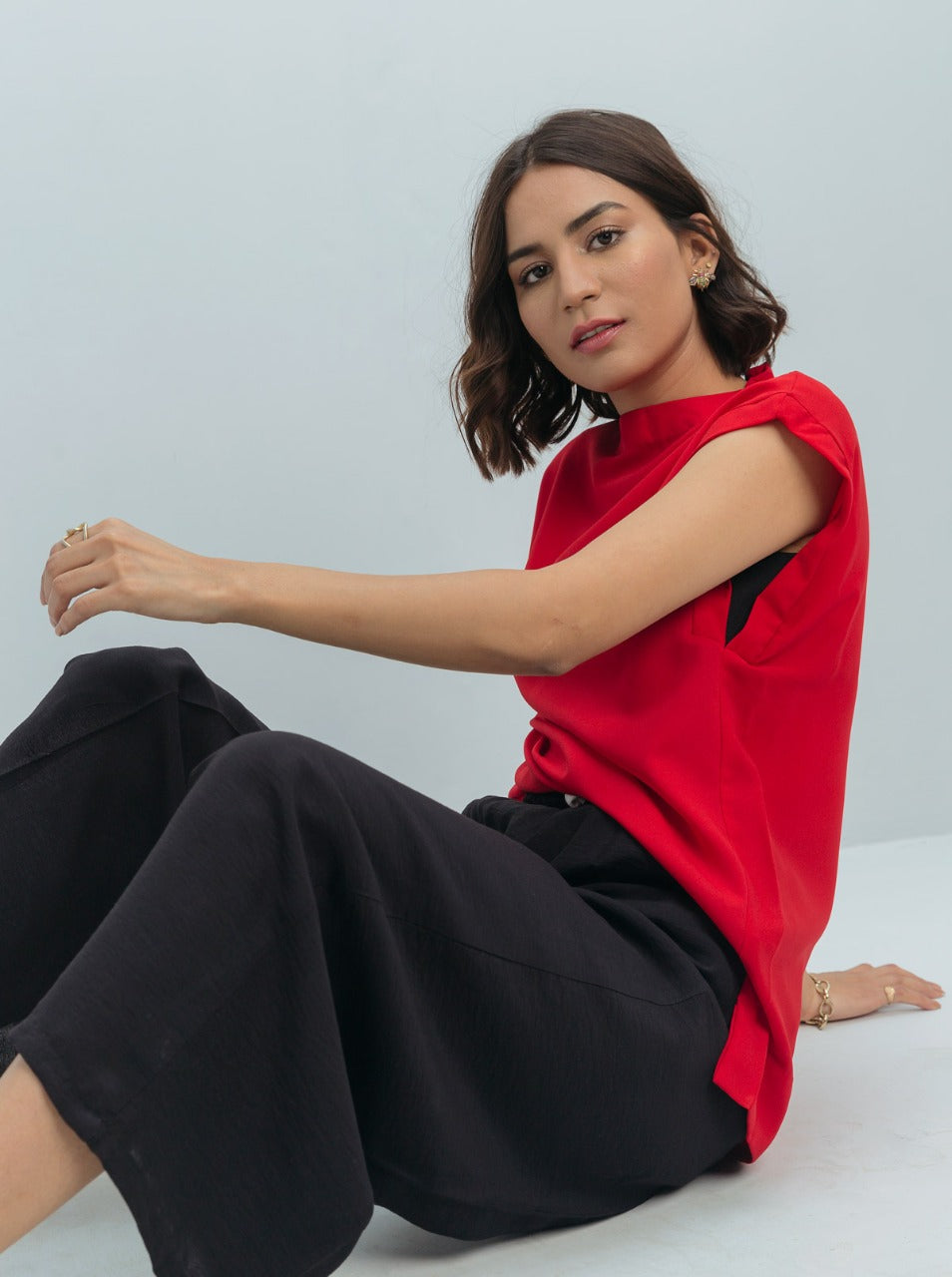 Red Rib Insert Top