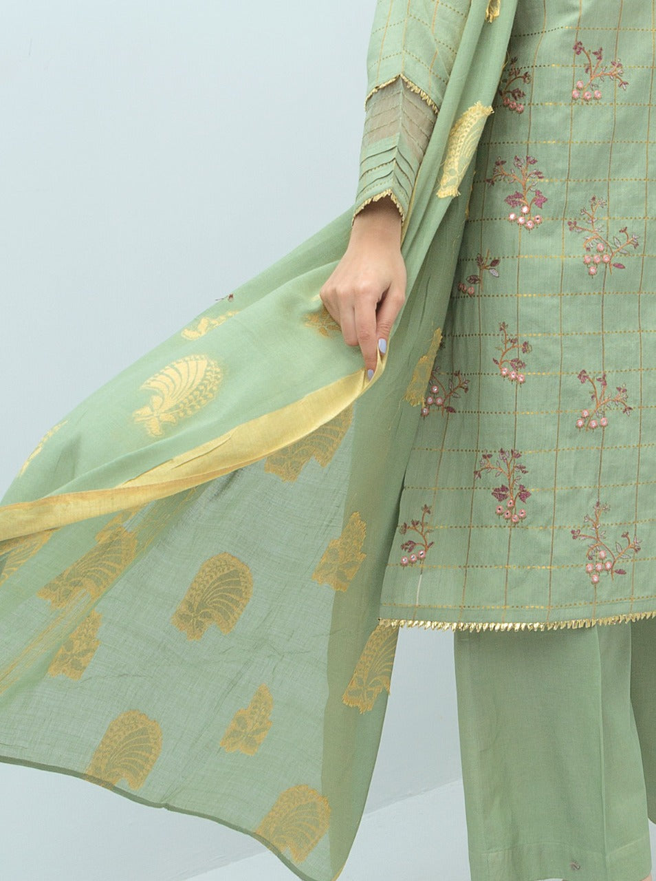 Embroidered Shirt With Dupatta