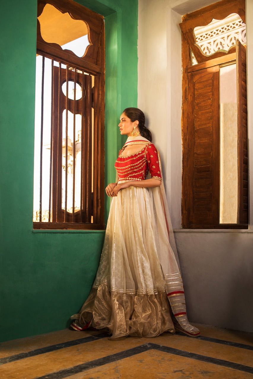 Scarlet And Creme Peshwas