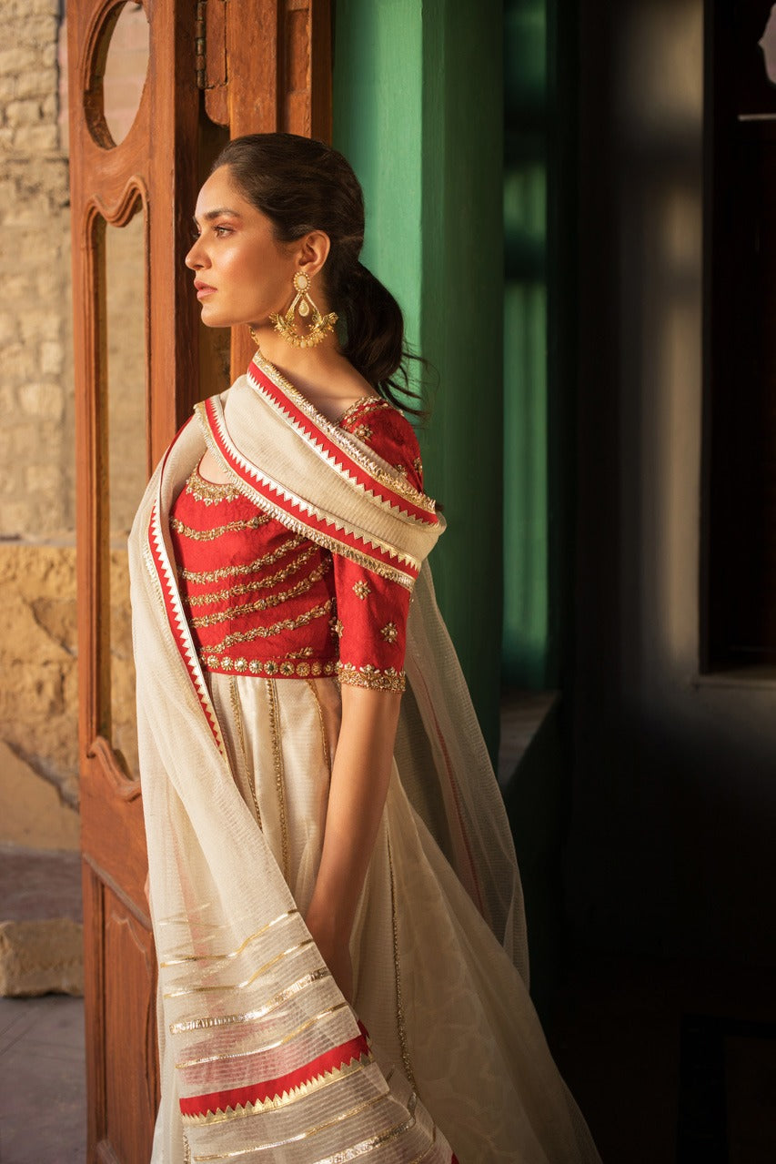Scarlet And Creme Peshwas