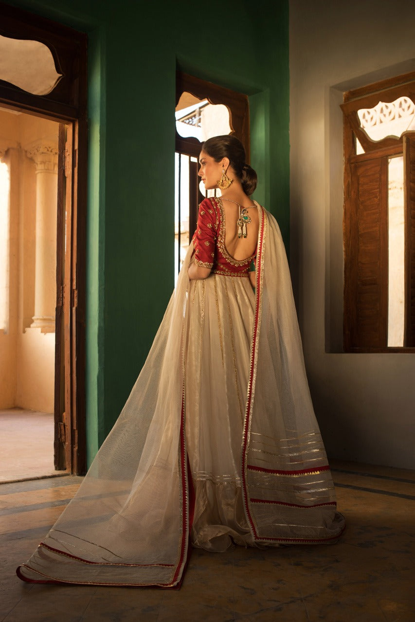 Scarlet And Creme Peshwas