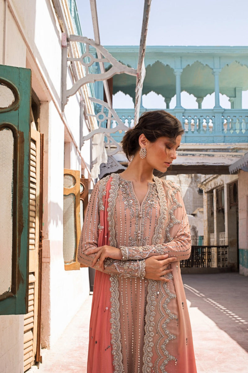 Tea Pink Georgette Kaamdani