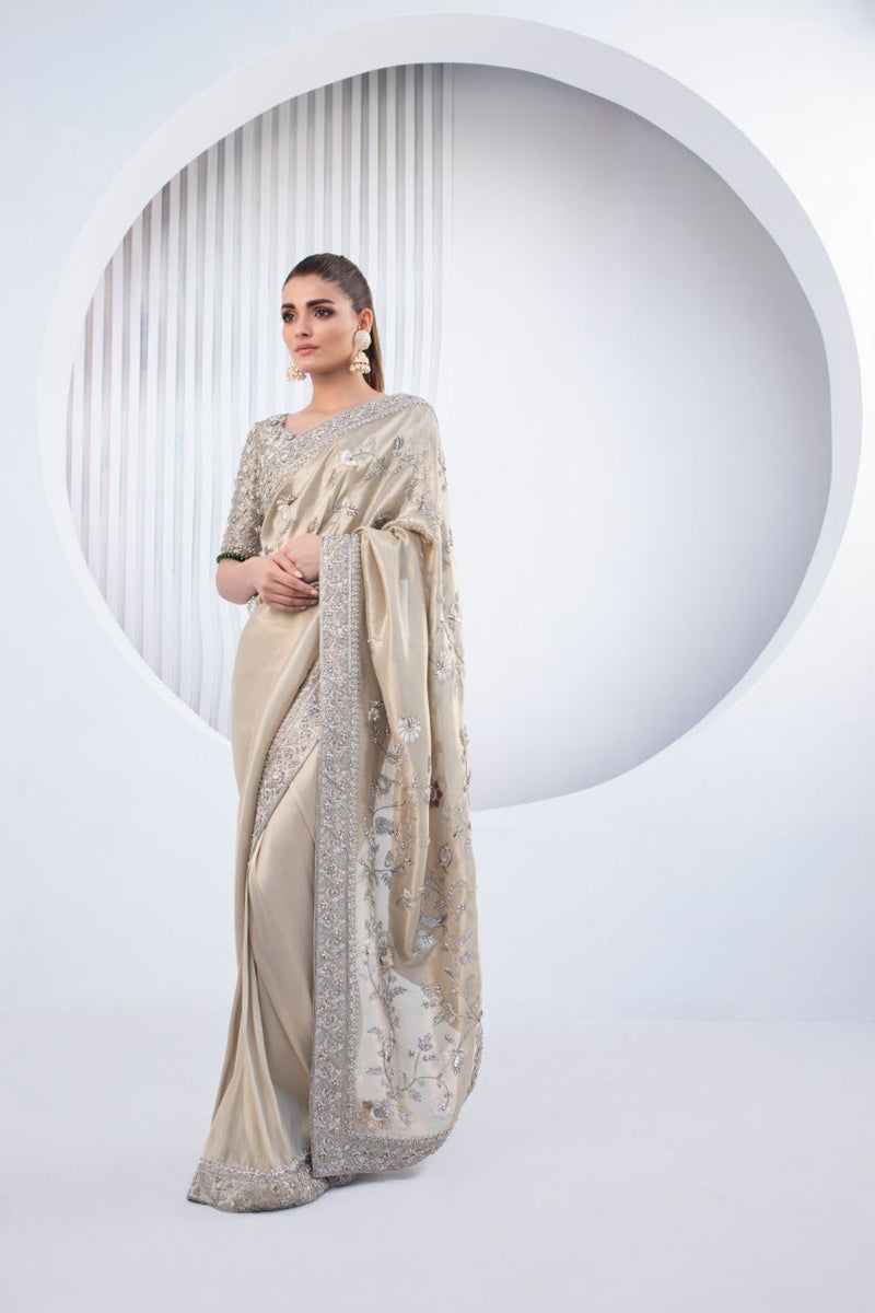 Gold Lame Sari And Gold Tissue Sari
