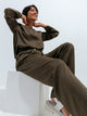 Dark Olive Braided Neckline Top