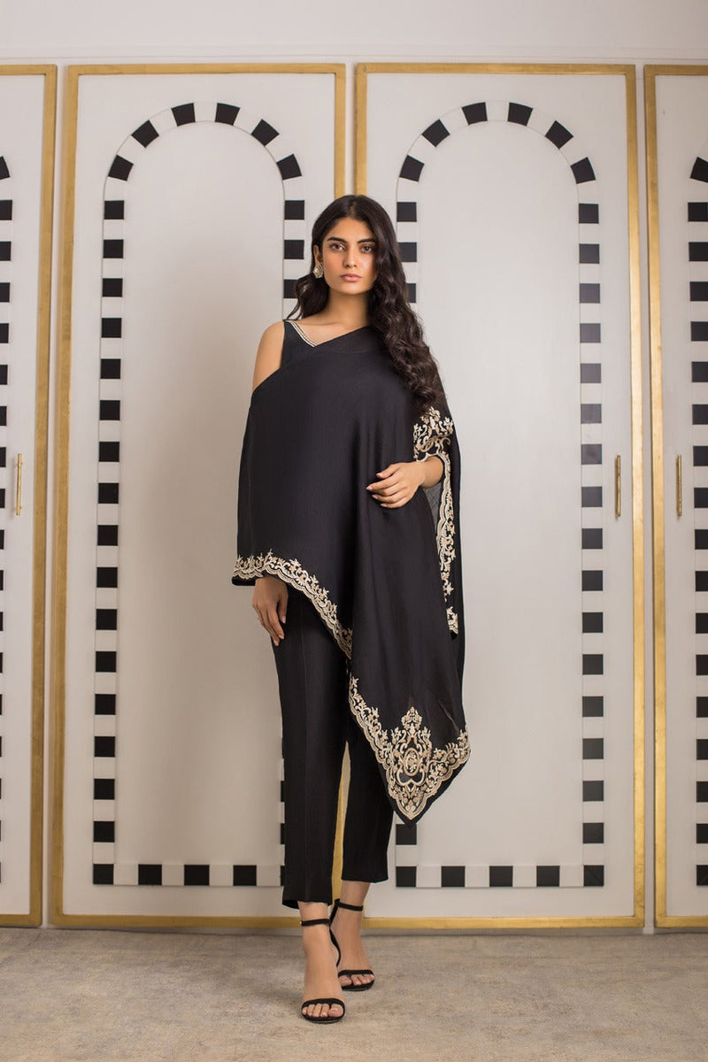 Off Shoulder Asymmetrical Top With Trousers