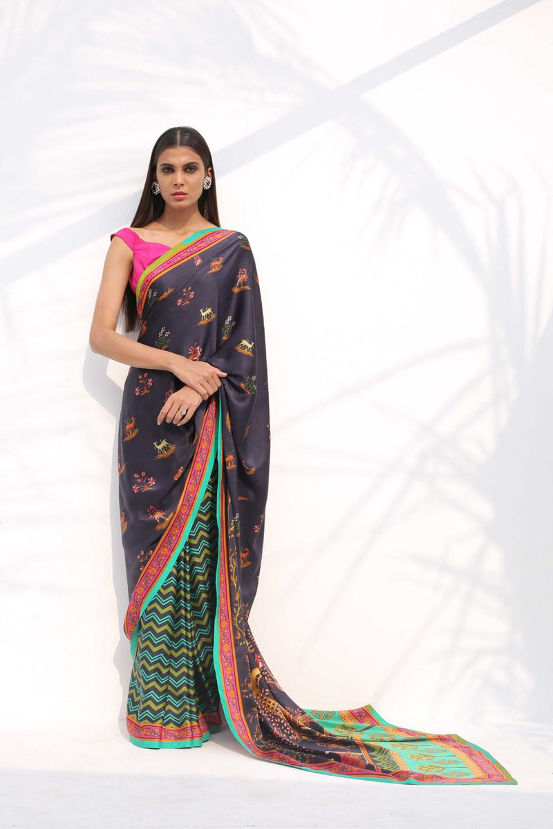 Charmeuse Digitally Printed Sari