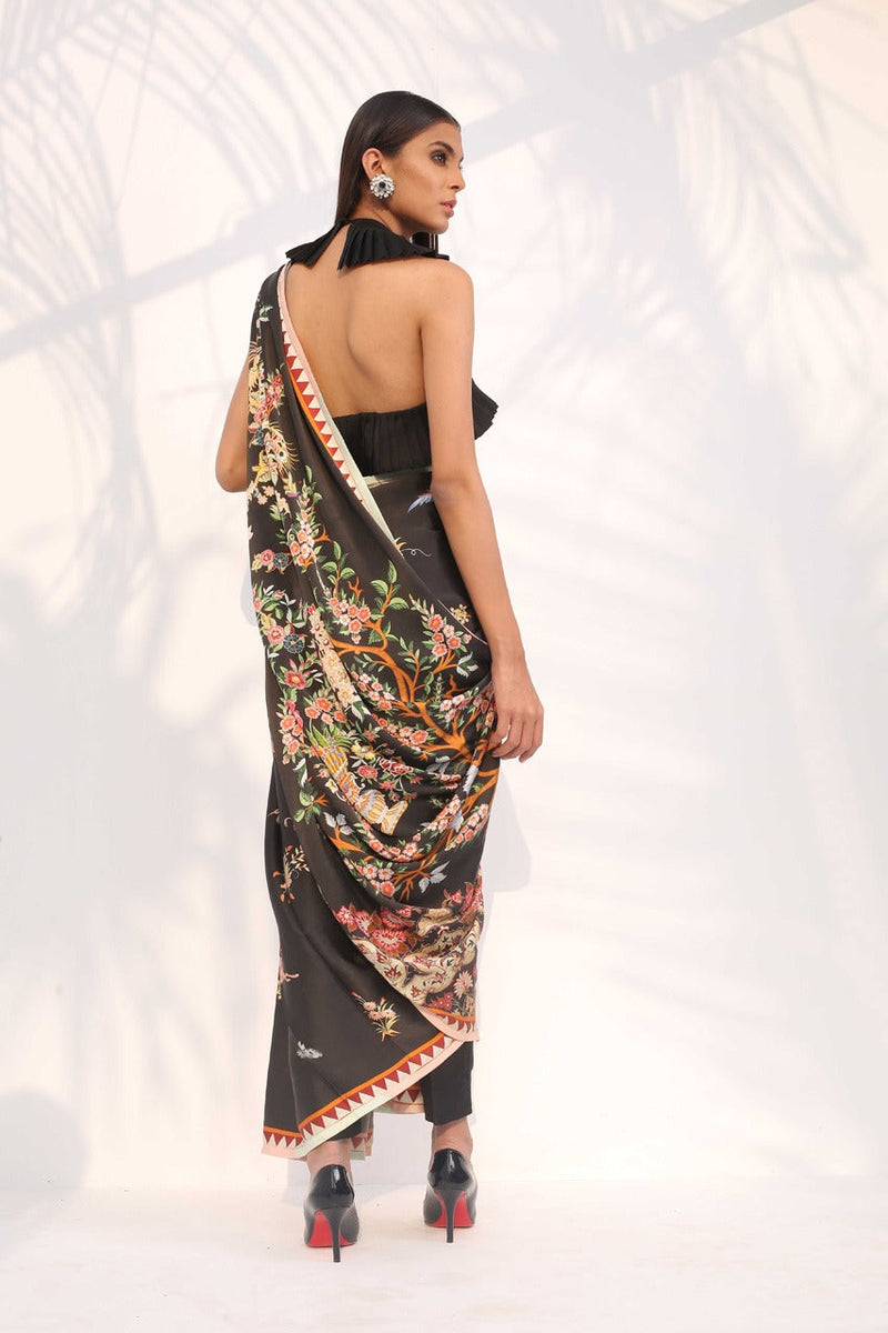 Digitally Printed Charmeuse Sari