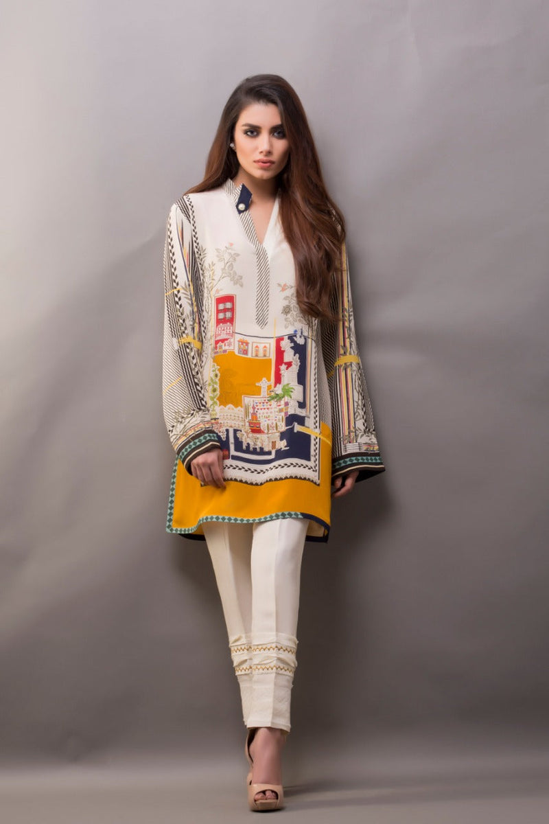 Digitally Printed Crepe Shirt With Trousers 1
