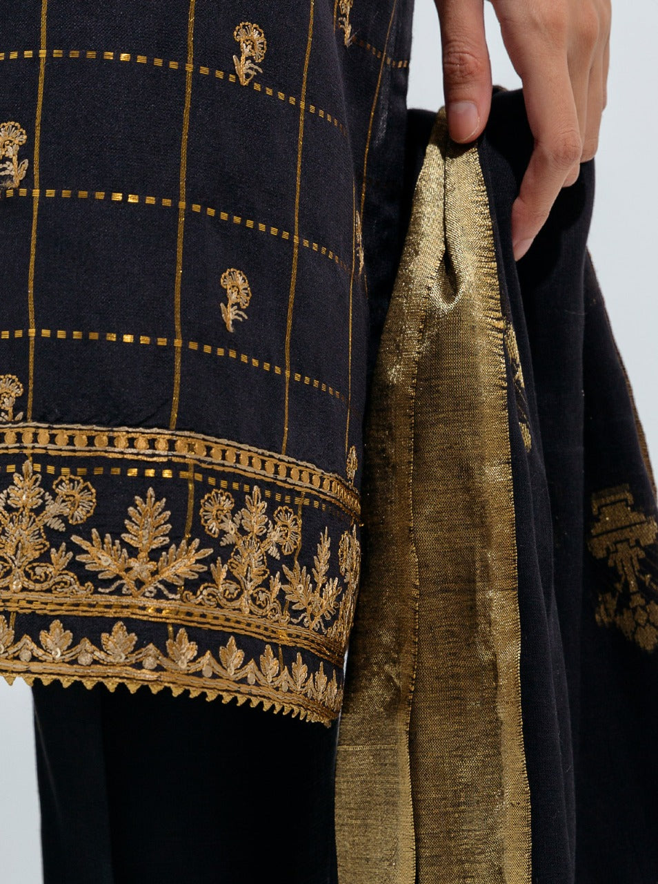 Embroidered Shirt With Dupatta