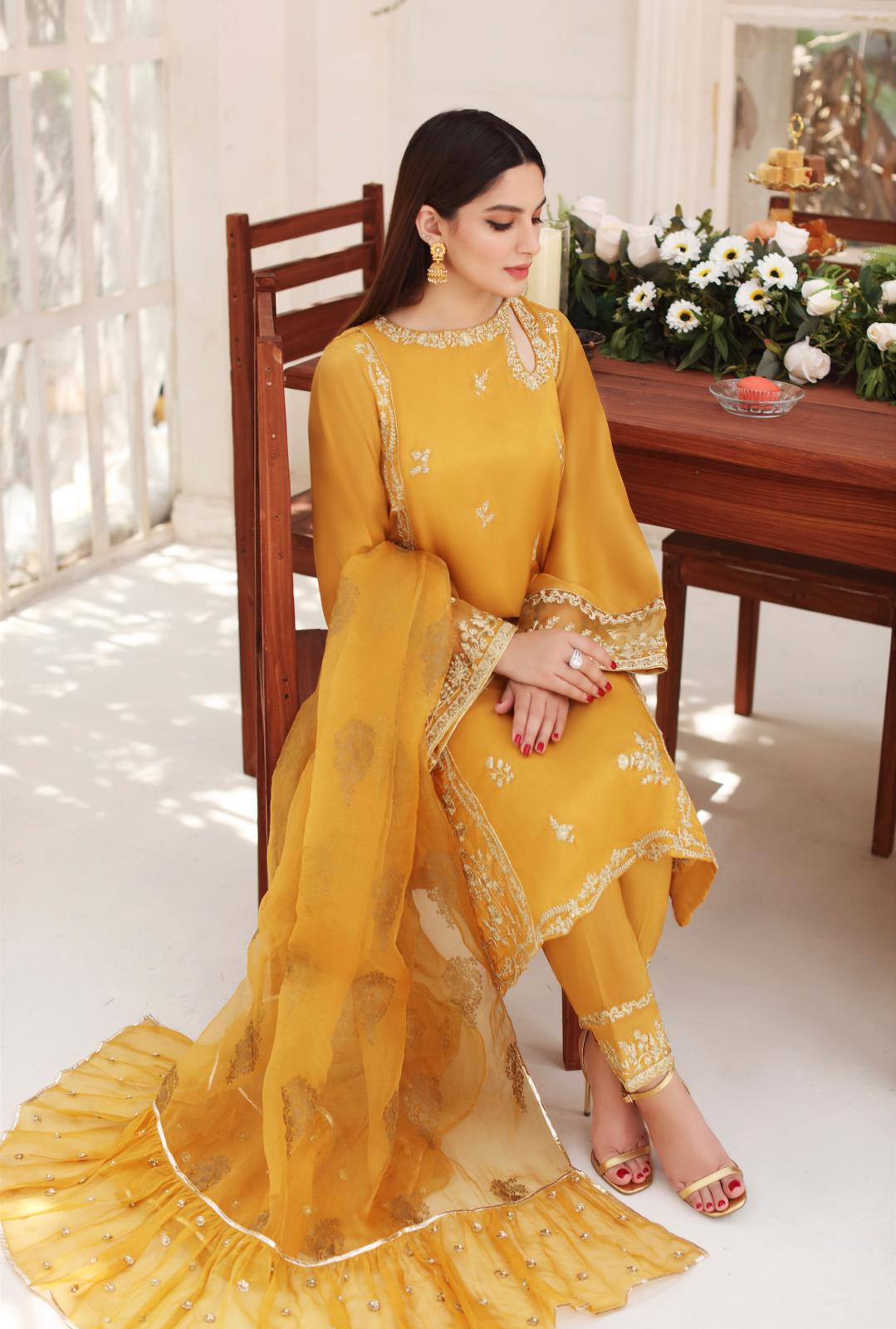 Mustard Yellow Formal ( with yellow dupatta )
