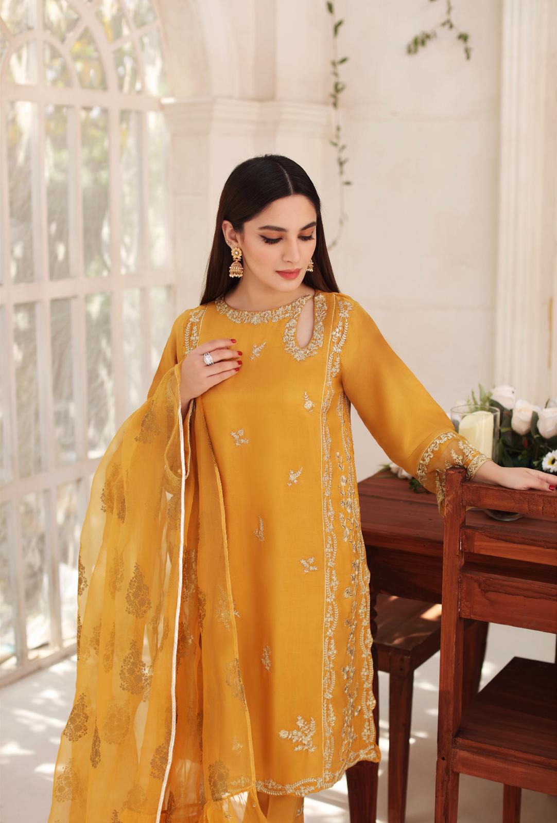 Mustard Yellow Formal ( with yellow dupatta )