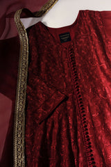 Maroon Embroidered Pishwas