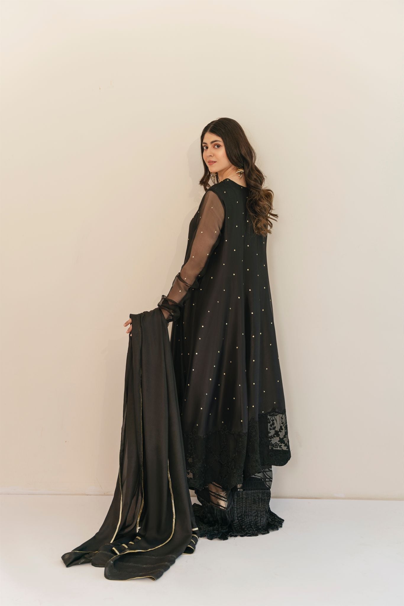 Black Silk Pishwas