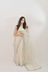Mahnoor White Organza Saree