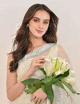 Mahnoor White Organza Saree