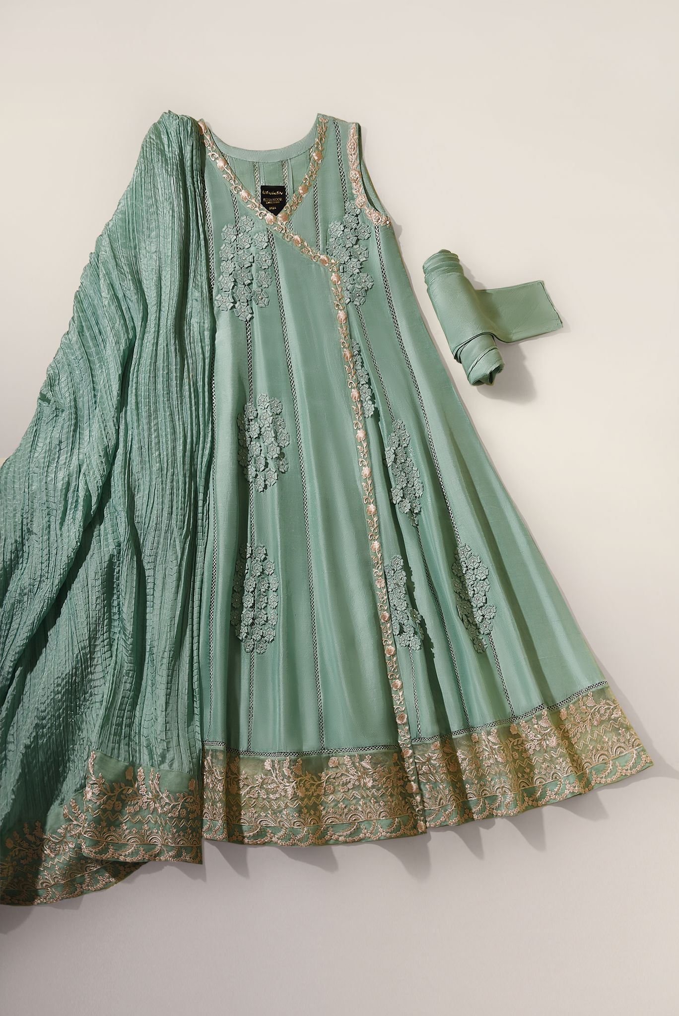 Floral Angrakha Mint