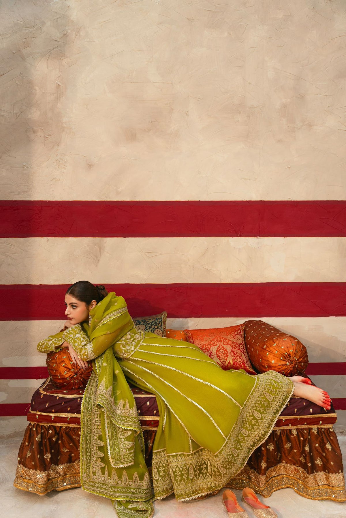 Mehndi Green Pishwas - MEHNDI-GREEN-PISHWAS
