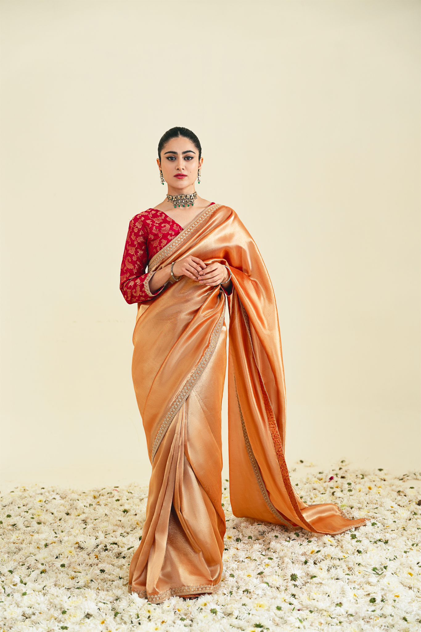 Rust Lahma Saree