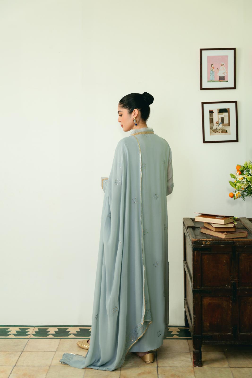 Ice blue Chikan