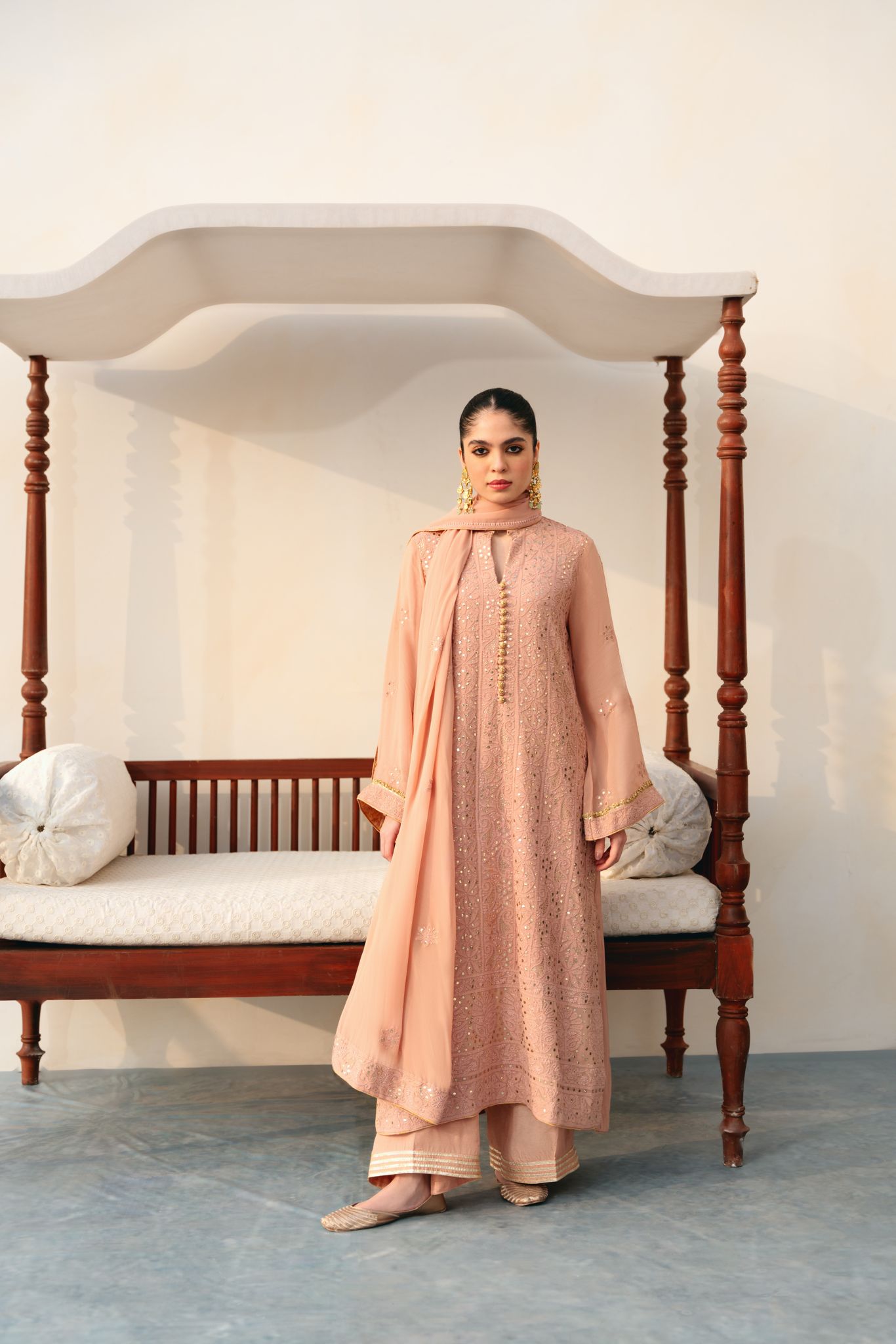 Taupe Chikankari