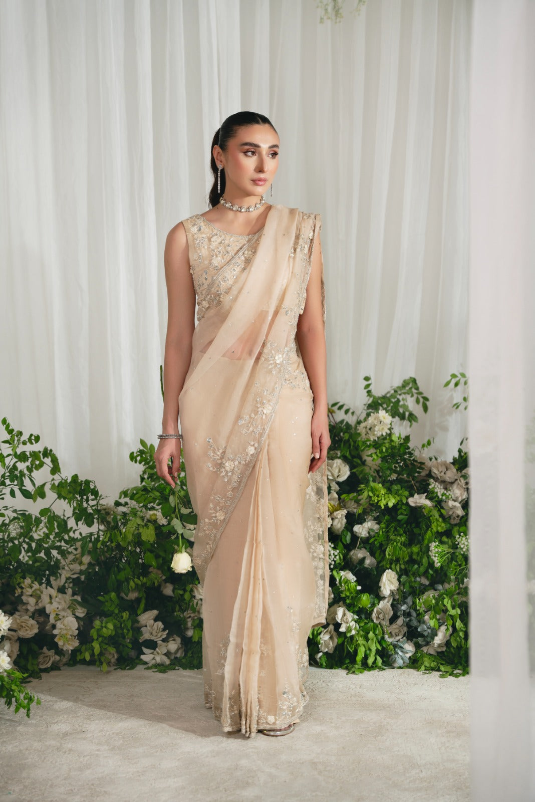 Wajeeha Beige Saree