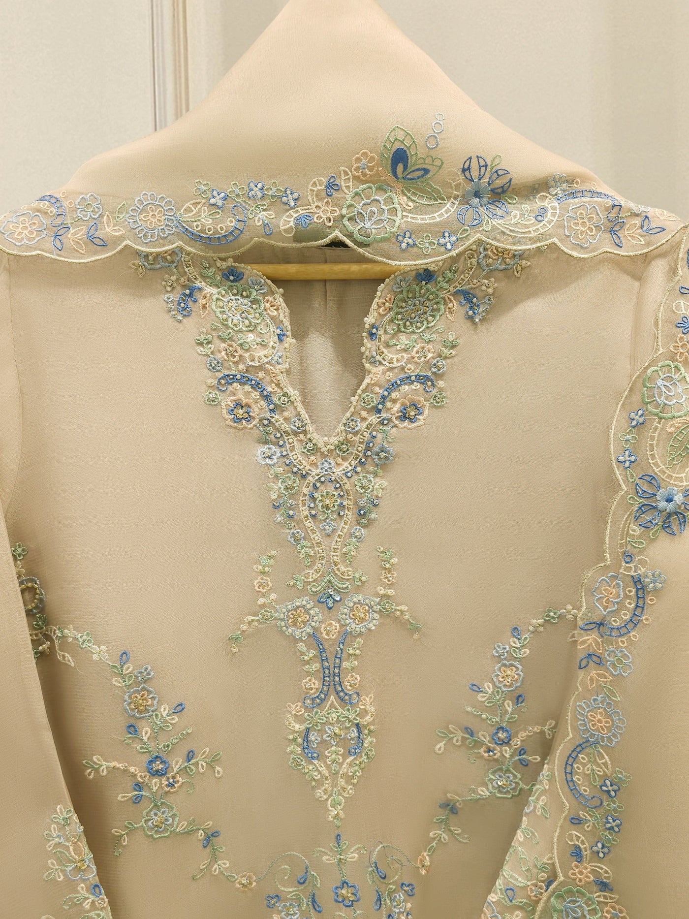 3 Piece - Pure Embroidered Organza Suit S112181