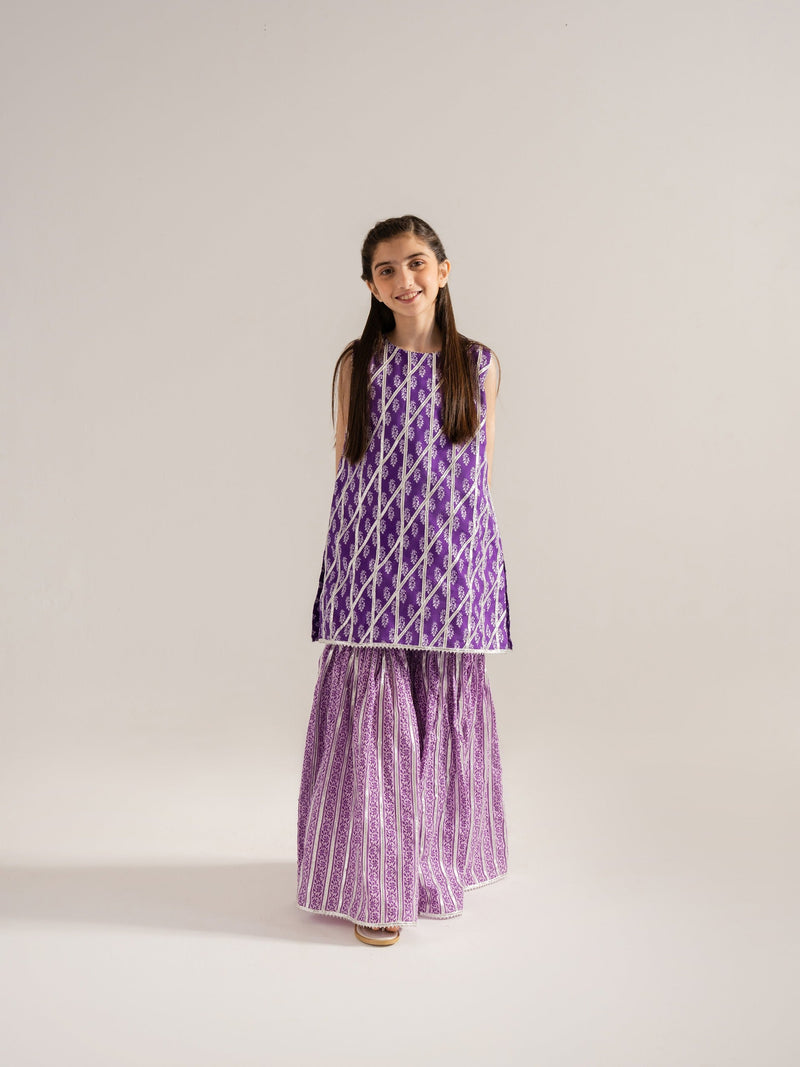 (Kids) - 2 Piece Digital Printed Lawn Suit Fkd-030