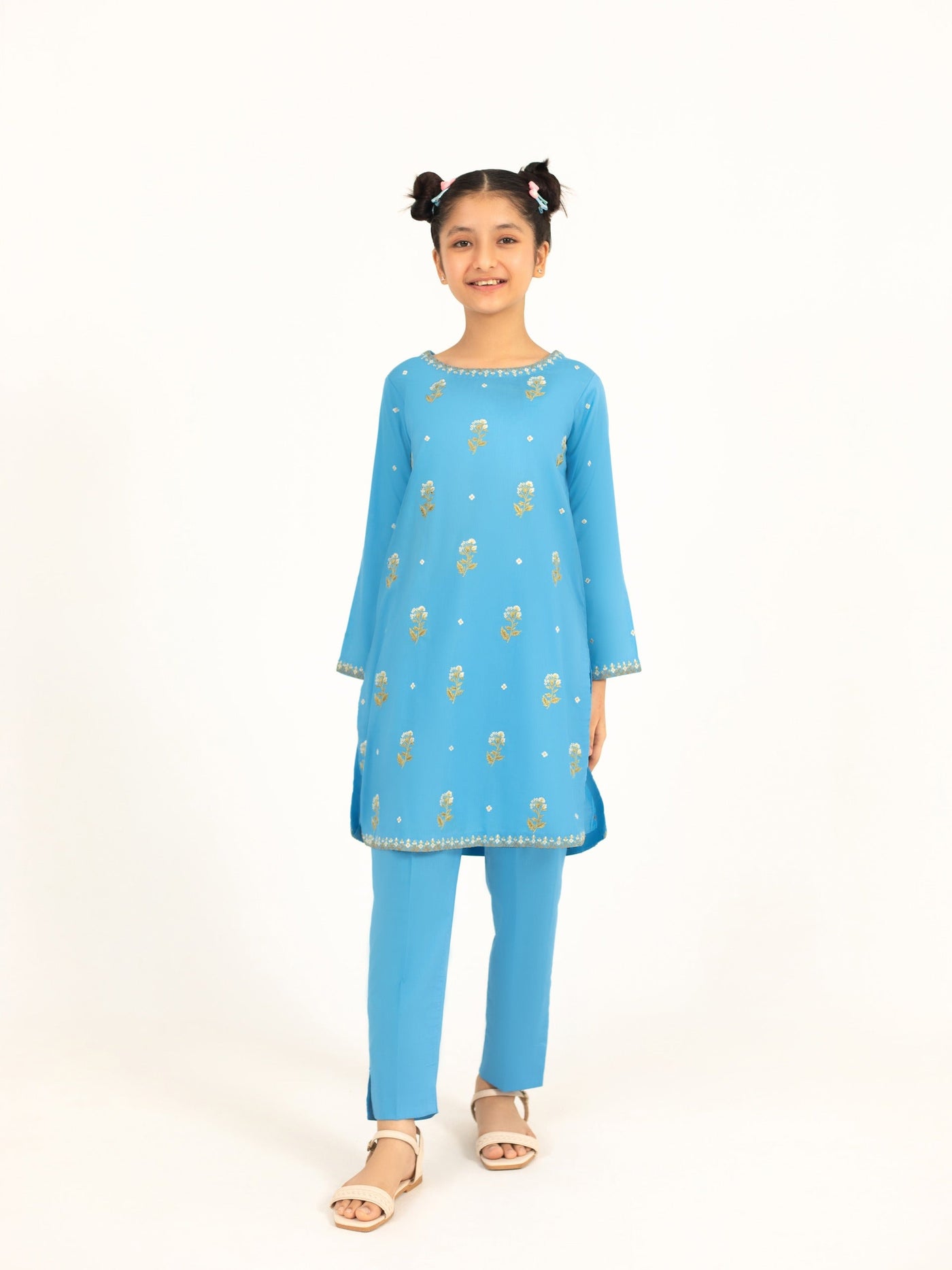 (Kids) 2 Piece - Embroidered Lawn Suit Fkd-090