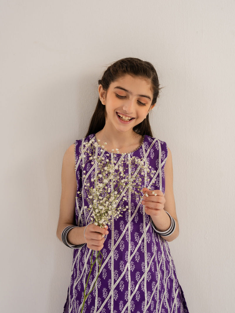 (Kids) - 2 Piece Digital Printed Lawn Suit Fkd-030