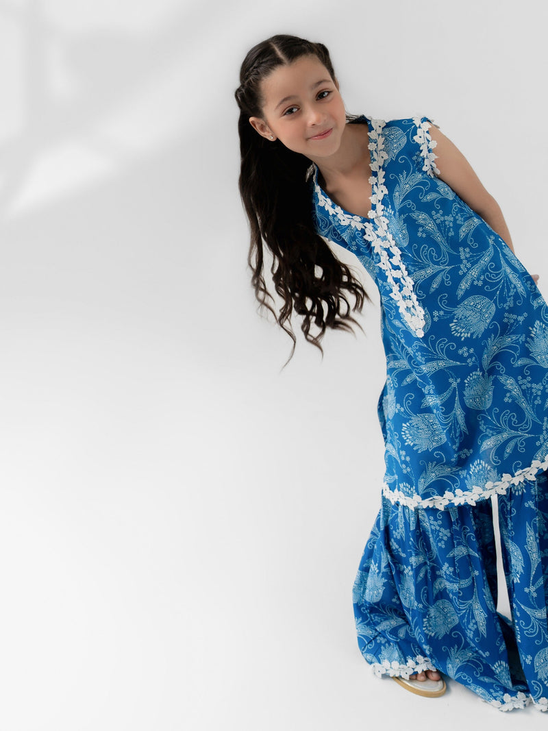 (Kids) - 2 Piece Digital Printed Lawn Suit Fkd-063